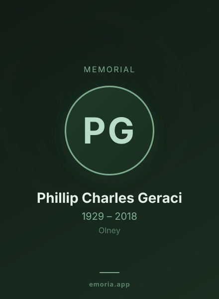 Memorial portrait of Phillip Charles Geraci
