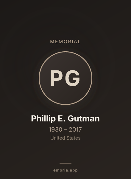 Memorial portrait of Phillip E. Gutman