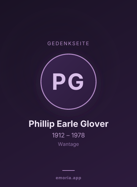 Gedenkportrait von Phillip Earle Glover