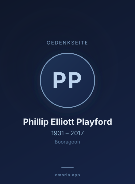 Gedenkportrait von Phillip Elliott Playford