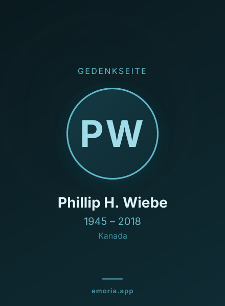 Gedenkportrait von Phillip H. Wiebe