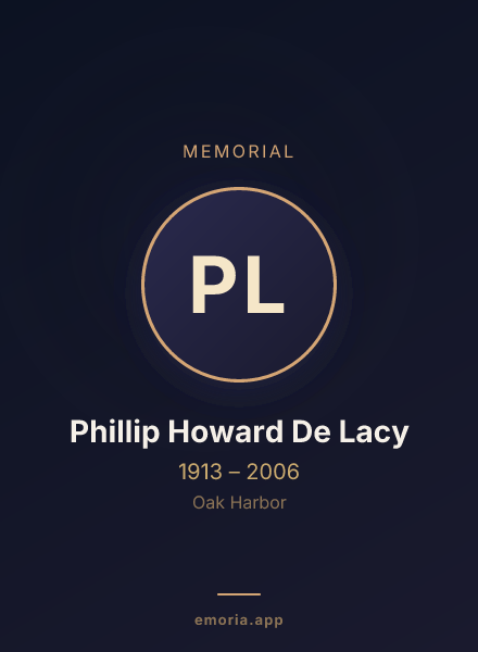 Memorial portrait of Phillip Howard De Lacy