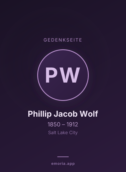 Gedenkportrait von Phillip Jacob Wolf