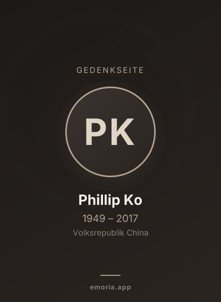 Gedenkportrait von Phillip Ko