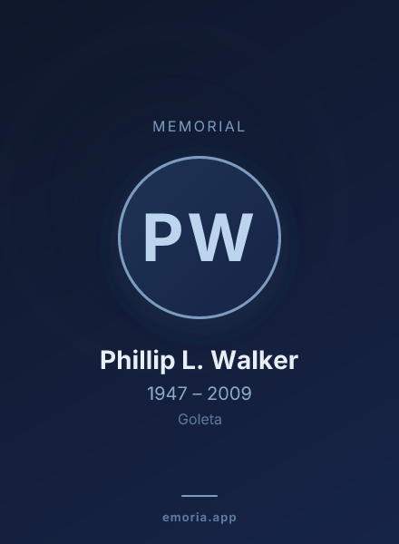 Memorial portrait of Phillip L. Walker