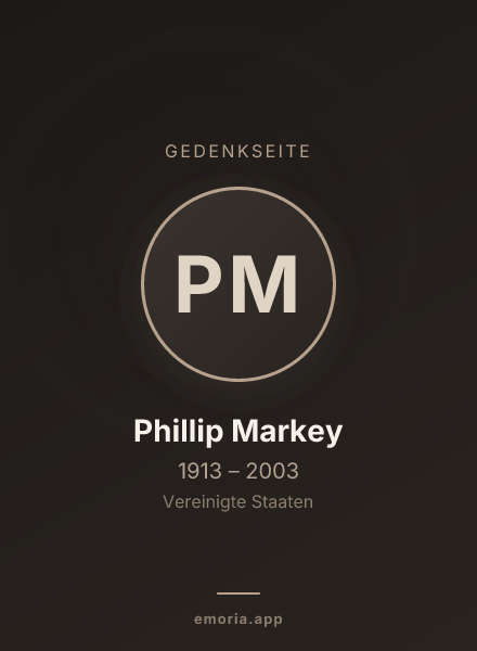 Gedenkportrait von Phillip Markey