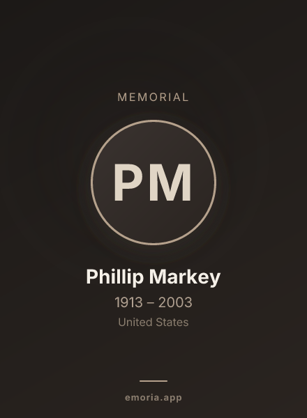 Memorial portrait of Phillip Markey