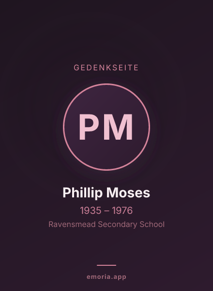 Gedenkportrait von Phillip Moses