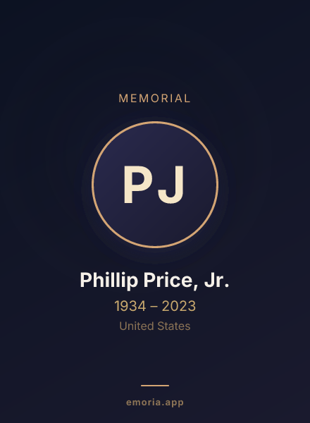 Memorial portrait of Phillip Price, Jr.