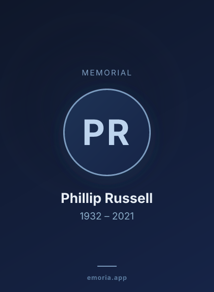 Memorial portrait of Phillip Russell