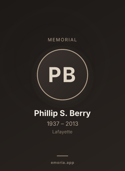 Memorial portrait of Phillip S. Berry