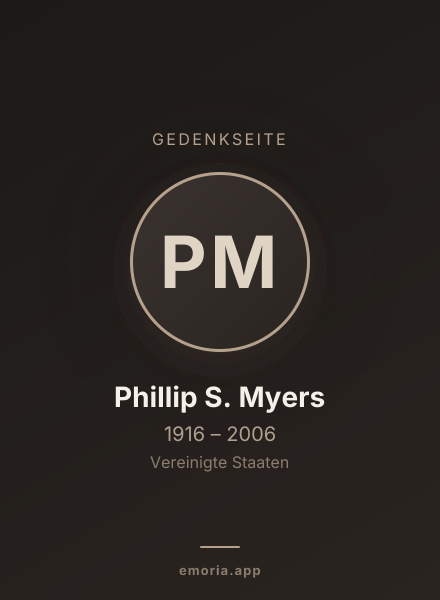 Gedenkportrait von Phillip S. Myers