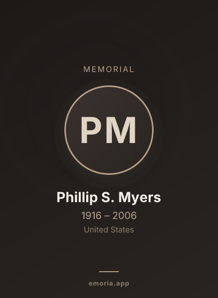 Memorial portrait of Phillip S. Myers