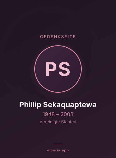 Gedenkportrait von Phillip Sekaquaptewa