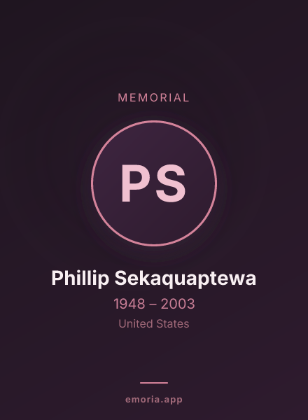 Memorial portrait of Phillip Sekaquaptewa