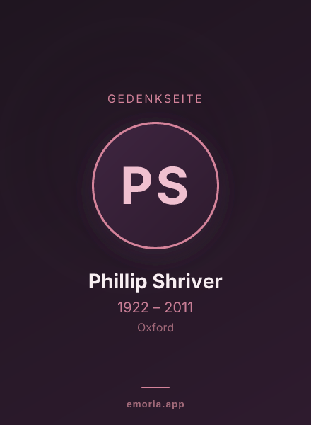 Gedenkportrait von Phillip Shriver
