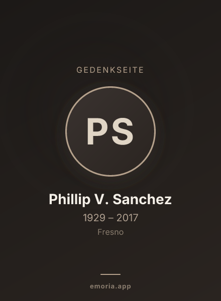Gedenkportrait von Phillip V. Sanchez