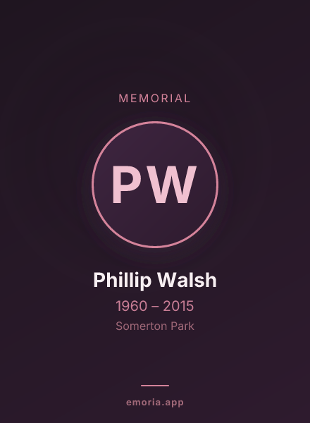 Memorial portrait of Phillip Walsh