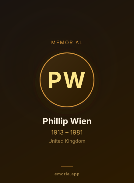 Memorial portrait of Phillip Wien