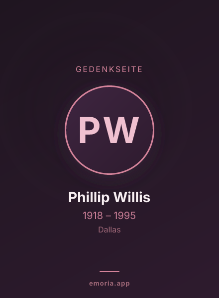 Gedenkportrait von Phillip Willis