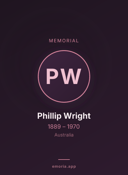 Memorial portrait of Phillip Wright