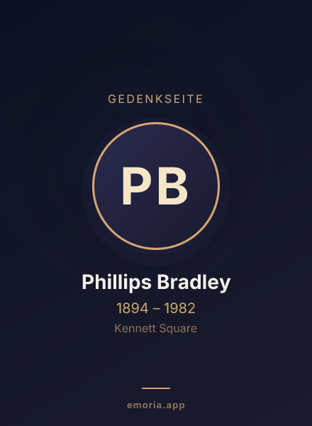 Gedenkportrait von Phillips Bradley