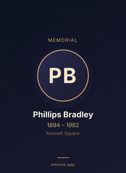 Memorial portrait of Phillips Bradley