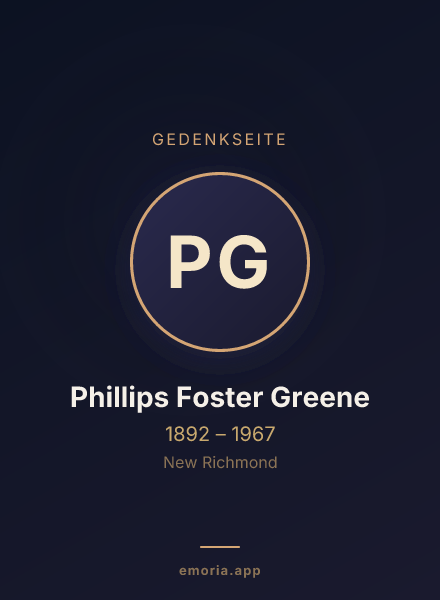 Gedenkportrait von Phillips Foster Greene