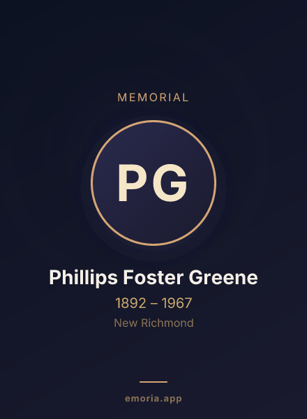Memorial portrait of Phillips Foster Greene