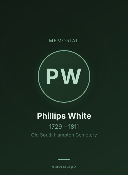 Memorial portrait of Phillips White