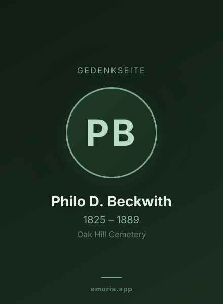 Gedenkportrait von Philo D. Beckwith