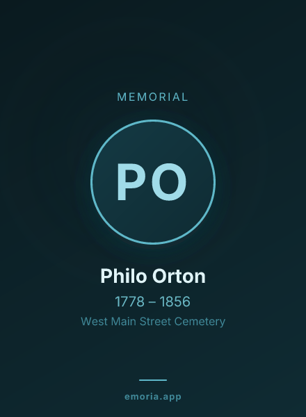 Memorial portrait of Philo Orton