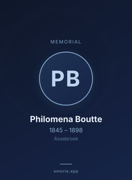Memorial portrait of Philomena Boutte