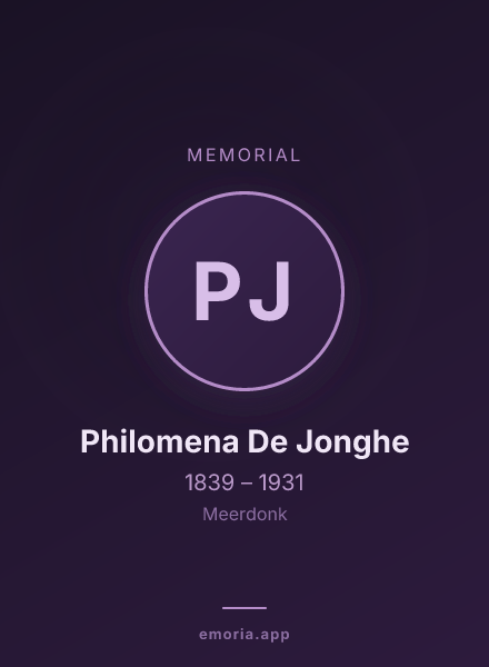 Memorial portrait of Philomena De Jonghe
