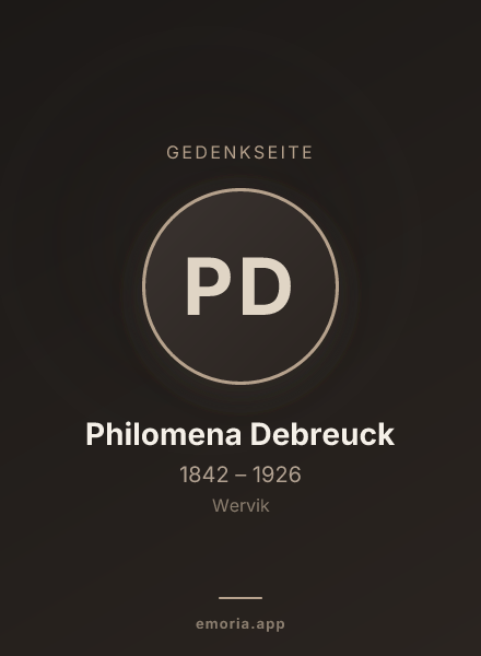 Gedenkportrait von Philomena Debreuck