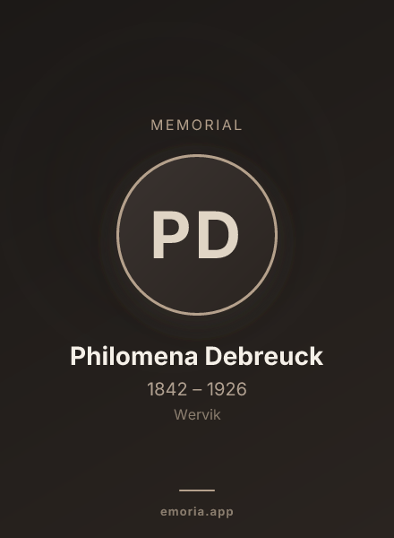 Memorial portrait of Philomena Debreuck