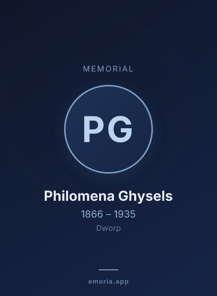 Memorial portrait of Philomena Ghysels