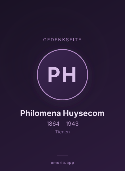 Gedenkportrait von Philomena Huysecom