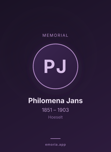Memorial portrait of Philomena Jans