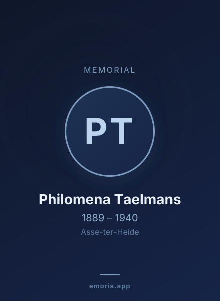 Memorial portrait of Philomena Taelmans