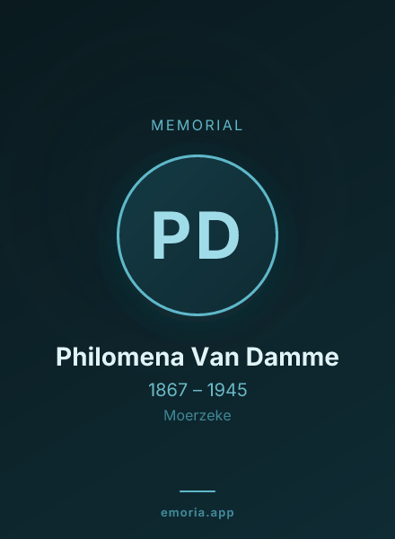 Memorial portrait of Philomena Van Damme