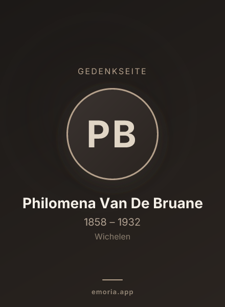 Gedenkportrait von Philomena Van De Bruane
