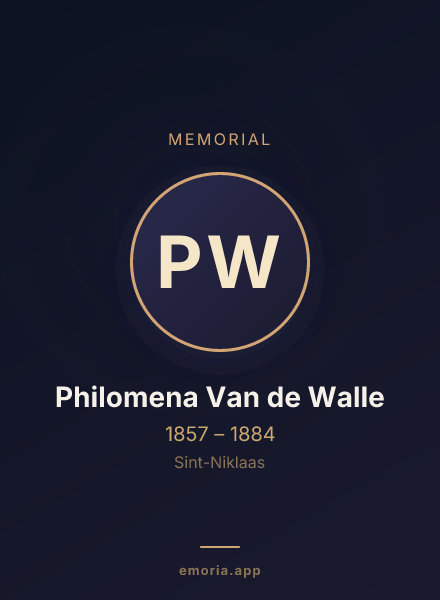 Memorial portrait of Philomena Van de Walle