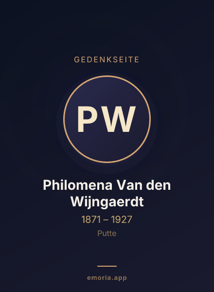 Gedenkportrait von Philomena Van den Wijngaerdt