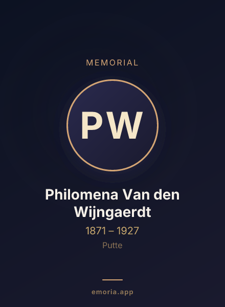 Memorial portrait of Philomena Van den Wijngaerdt