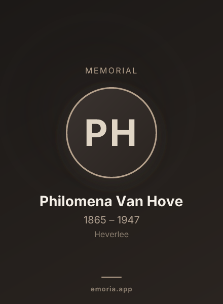Memorial portrait of Philomena Van Hove