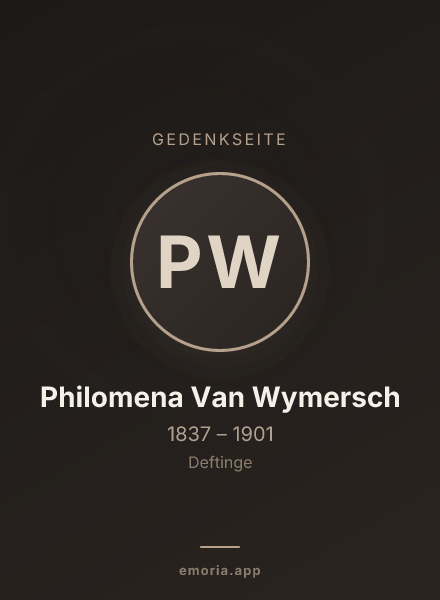 Gedenkportrait von Philomena Van Wymersch
