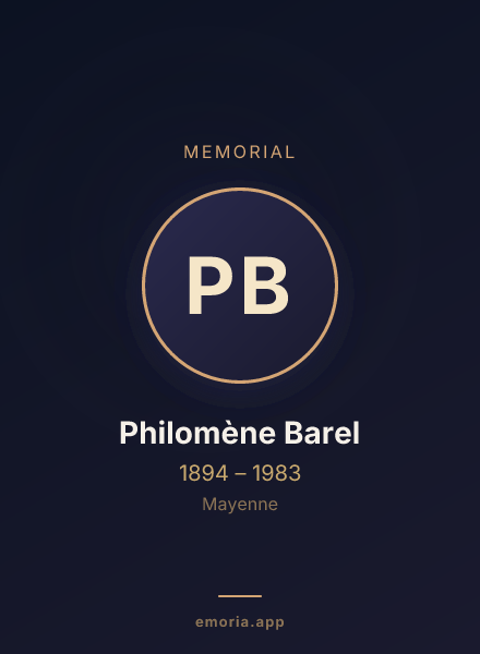 Memorial portrait of Philomène Barel