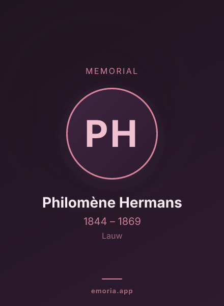 Memorial portrait of Philomène Hermans