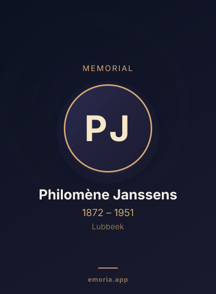 Memorial portrait of Philomène Janssens